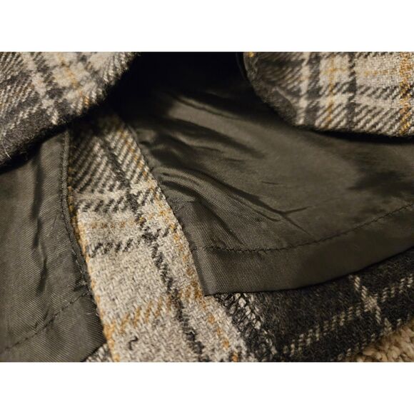 Eddie Bauer Wool Gray Plaid Mini Skirt Size 8 Winter Dark Academia Fall Pencil - Picture 4 of 7